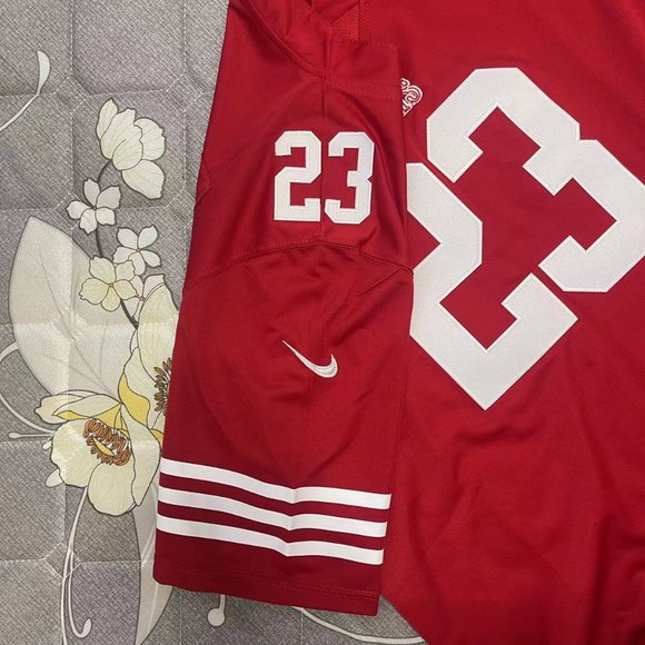 NFL San Francisco 49ers Christian McCaffrey #23 Red Jersey - Picture 8 of 11